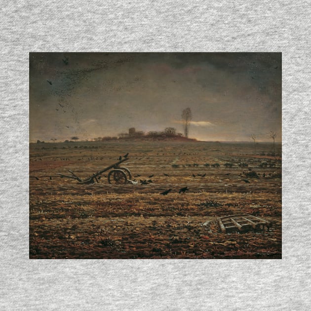 The Plain of Chailly with Harrow and Plough by Jean-Francois Millet by Classic Art Stall